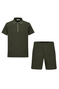 Ensemble short tshirt gaufré