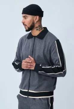 Ensemble sportwear veste et jogging à bandes latérales