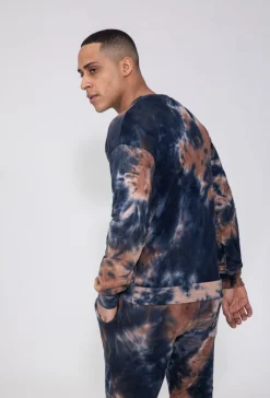 Ensemble sweat & jogging motif tie and dye imprimé