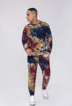 Ensemble sweat & jogging motif tie and dye imprimé