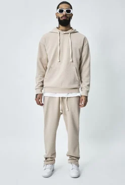 Ensemble tendance sweat jogging à carreaux matelassés