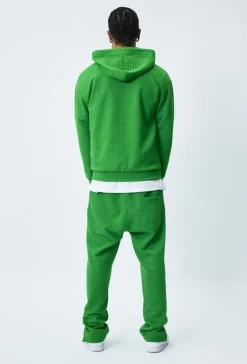 Ensemble tendance sweat jogging à carreaux matelassés
