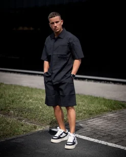 Ensemble texturé chemise short uni