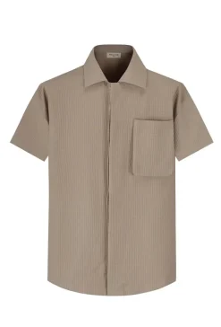 Ensemble texturé chemise short uni