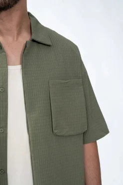 Ensemble texturé chemise short uni