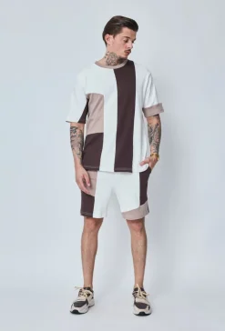 Ensemble t-shirt short patchwork