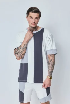 Ensemble t-shirt short patchwork