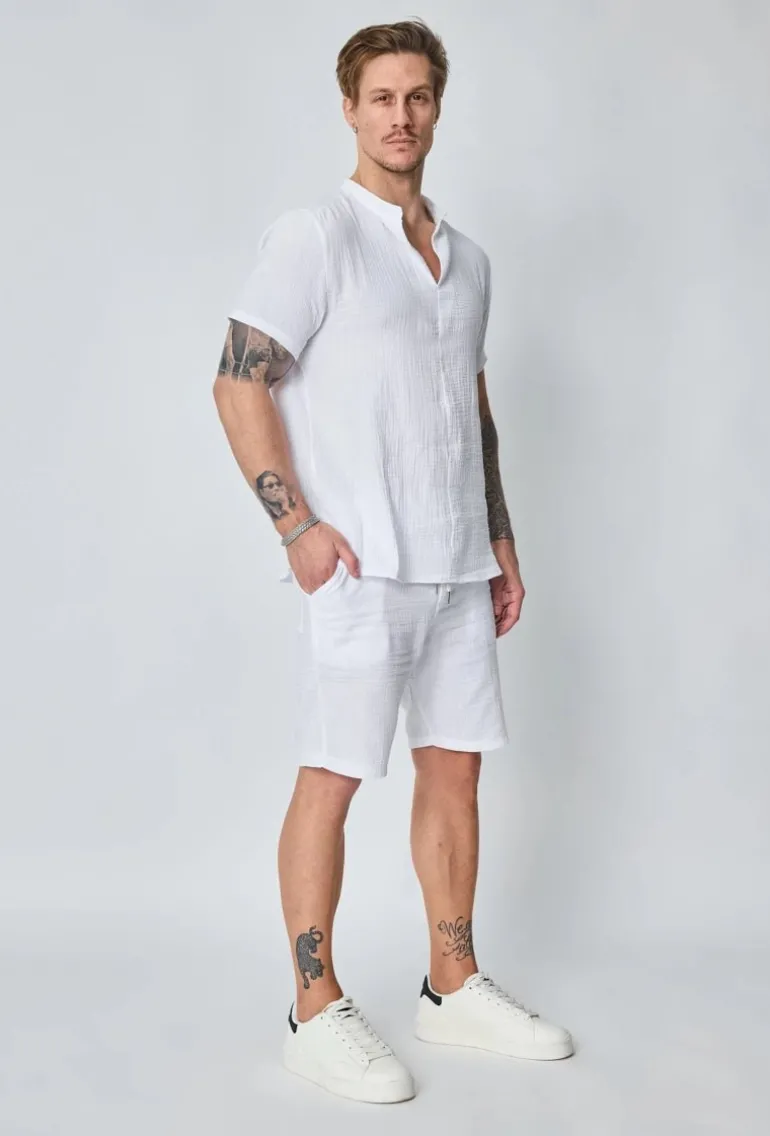 Ensemble t-shirt short uni gaz de coton