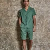 Ensemble uni chemise manches courtes short