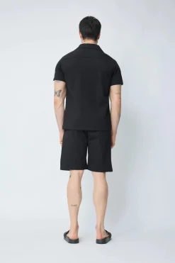 Ensemble uni chemise manches courtes short