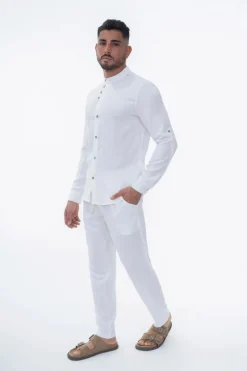 Ensemble uni chemise manches courtes pantalon