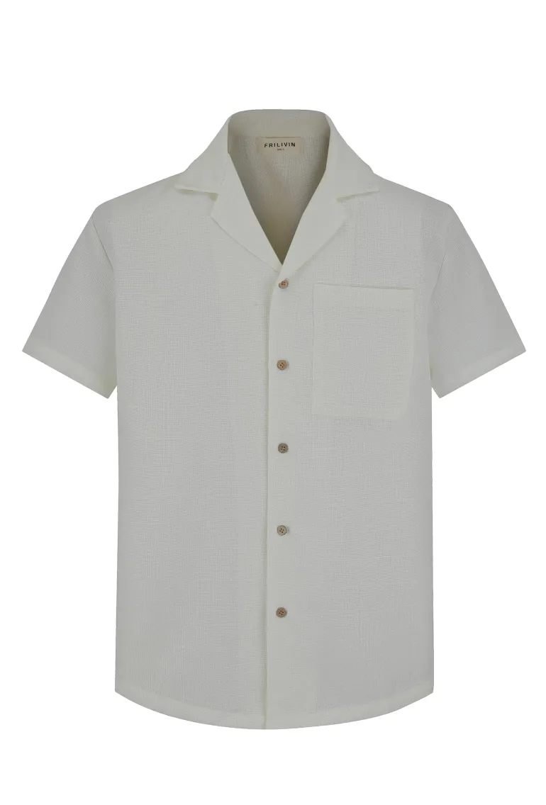Ensemble uni chemise manches courtes short