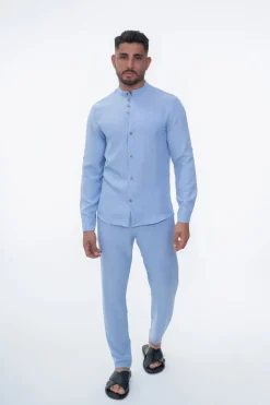 Ensemble uni chemise manches courtes pantalon