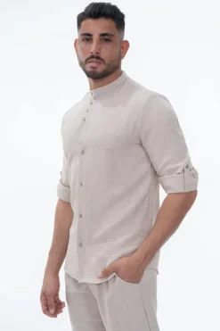 Ensemble uni chemise manches courtes pantalon