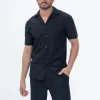 Ensemble uni plissé chemise et short