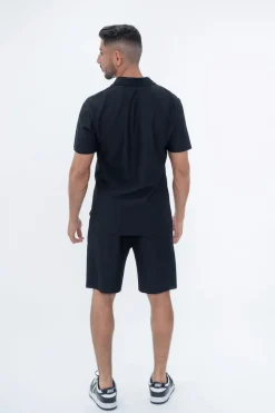 Ensemble uni plissé chemise et short