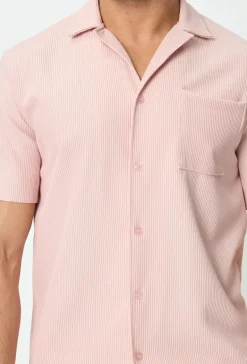 Ensemble uni plissé chemise et short