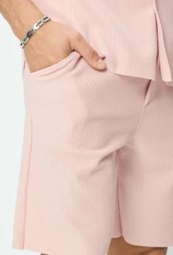 Ensemble uni plissé chemise et short