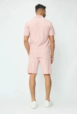 Ensemble uni plissé chemise et short