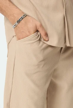 Ensemble uni plissé chemise et short