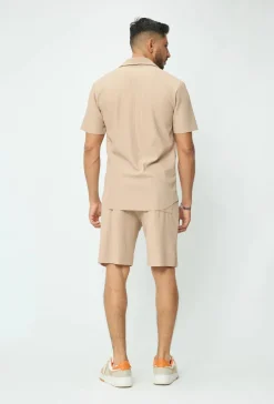 Ensemble uni plissé chemise et short