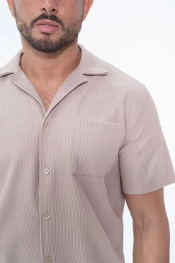 Ensemble uni plissé chemise et short