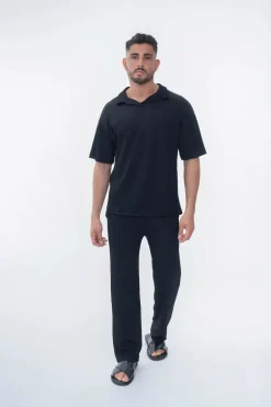 Ensemble uni plissé t-shirt pantalon