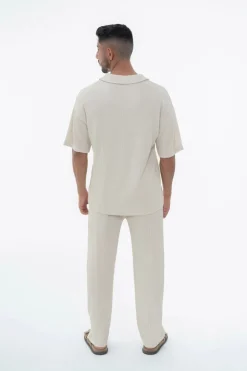 Ensemble uni plissé t-shirt pantalon