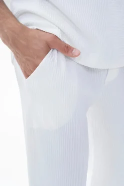 Ensemble uni plissé t-shirt pantalon