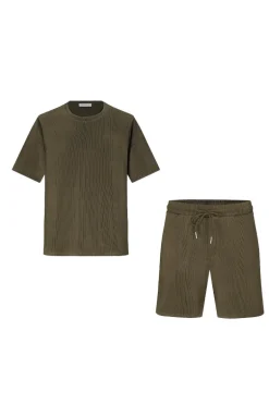 Ensemble uni plissé tshirt & short
