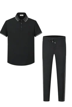 Ensemble uni polo manches courtes pantalon