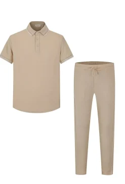 Ensemble uni polo manches courtes pantalon