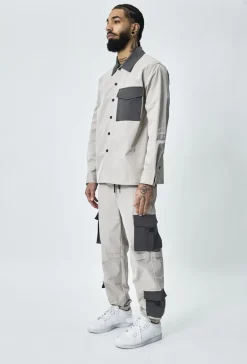 Ensemble utillity veste pantalon cargo
