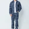 Ensemble veste et pantalon en jean à motif