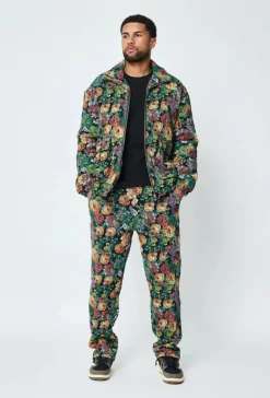 Ensemble veste et pantalon fleurie