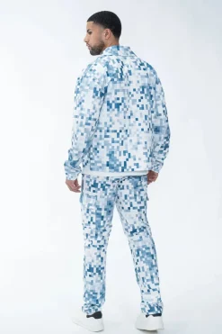 Ensemble veste et pantalon à motifs géométrique