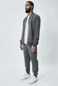 Ensemble veste et pantalon à imprimé chaine graphique