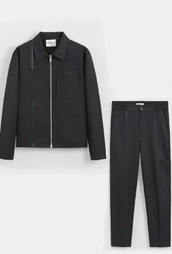 Ensemble veste et pantalon à poche uni