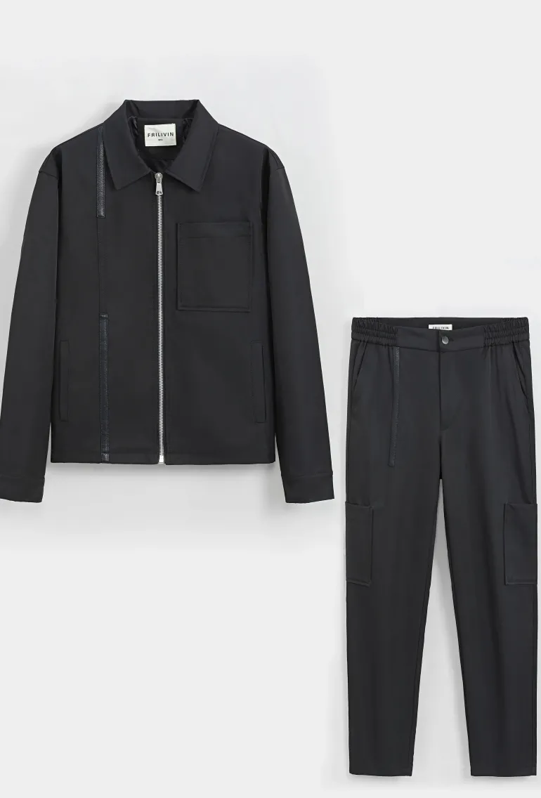 Ensemble veste et pantalon à poche uni