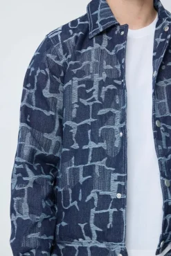 Ensemble veste et pantalon en jean à motif