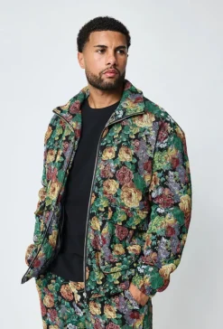 Ensemble veste et pantalon fleurie