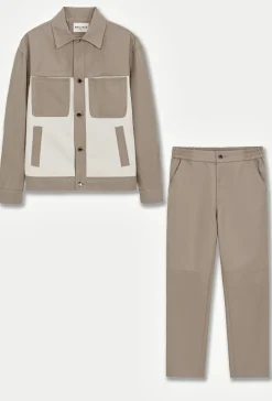 Ensemble veste et pantalon bi couleur