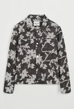 Ensemble veste pantalon à motif feuillage