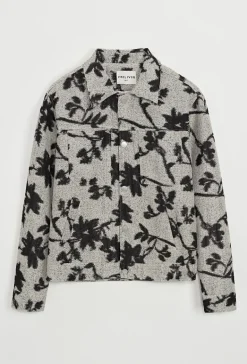 Ensemble veste pantalon à motif feuillage