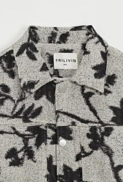 Ensemble veste pantalon à motif feuillage