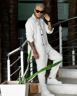 Ensemble veste pantalon effet froissé