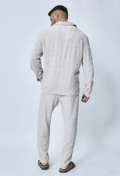 Ensemble veste pantalon effet froissé