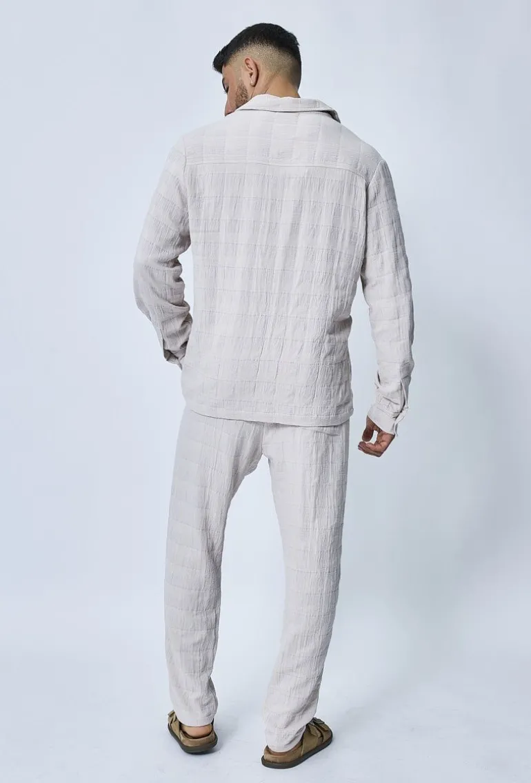 Ensemble veste pantalon effet froissé