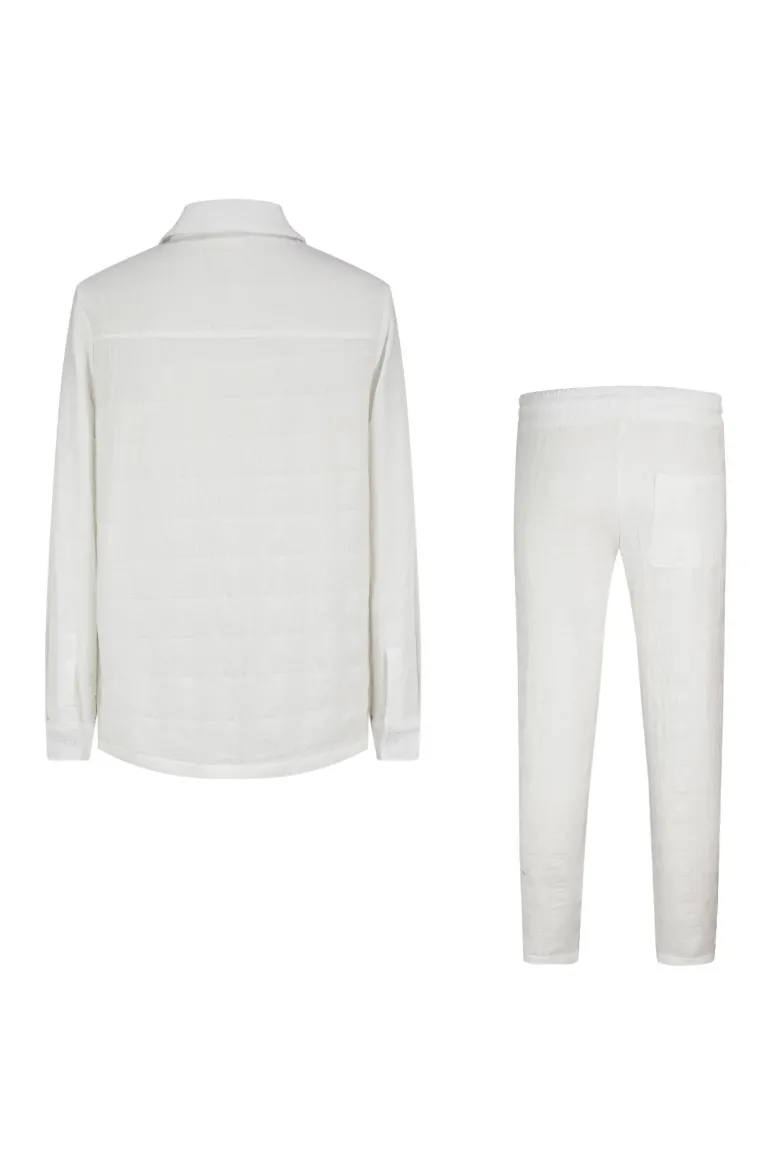 Ensemble veste pantalon effet froissé
