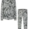 Ensemble veste pantalon oversized à motifs abstraits. veste sans capuc